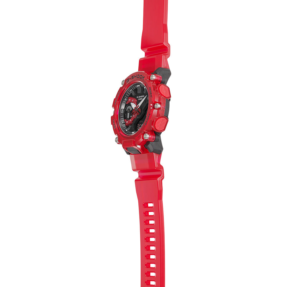 Casio G-Shock GA2200SKL-4A Red Sound Wave Digital Watch - Stylish & Durable for Outdoor, Sports & Everyday Wear