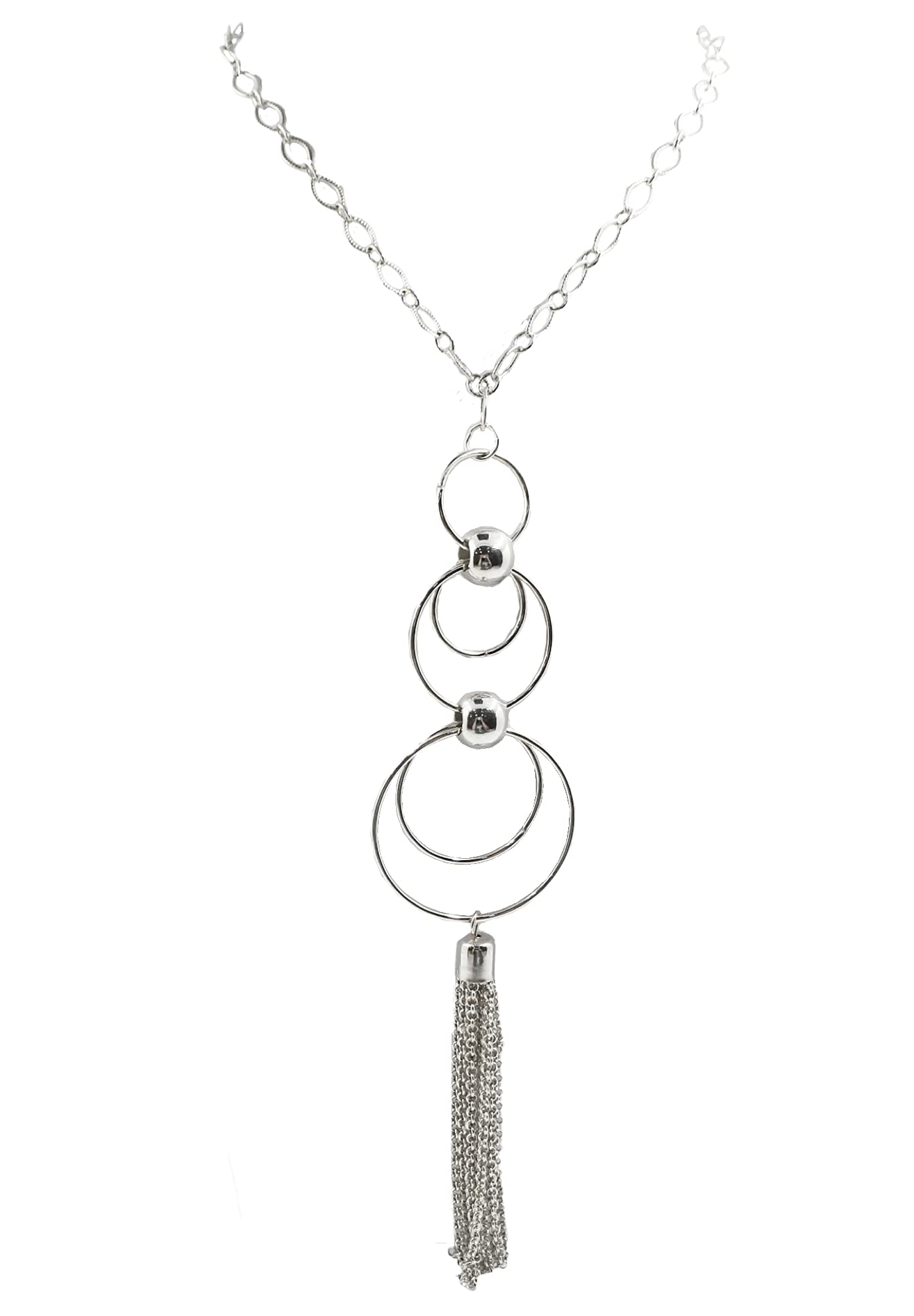 Roamans Women's Plus Size Chain Tassel Pendant Necklace - Elegant Layering Jewelry for Casual & Evening Outfits | Perfect Gift for Her