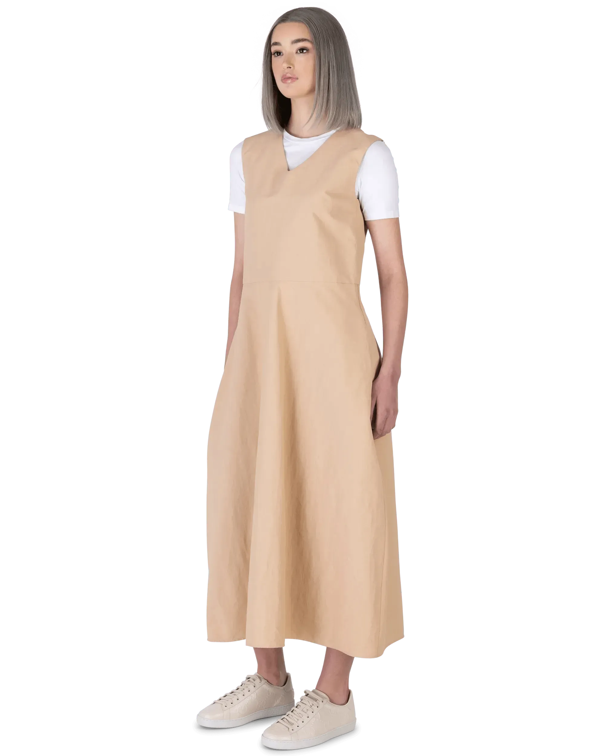 Elegant Coated Linen Sleeveless Maxi Dress for Women - Perfect for Summer Beach Vacations, Garden Parties & Boho Chic Outfits
