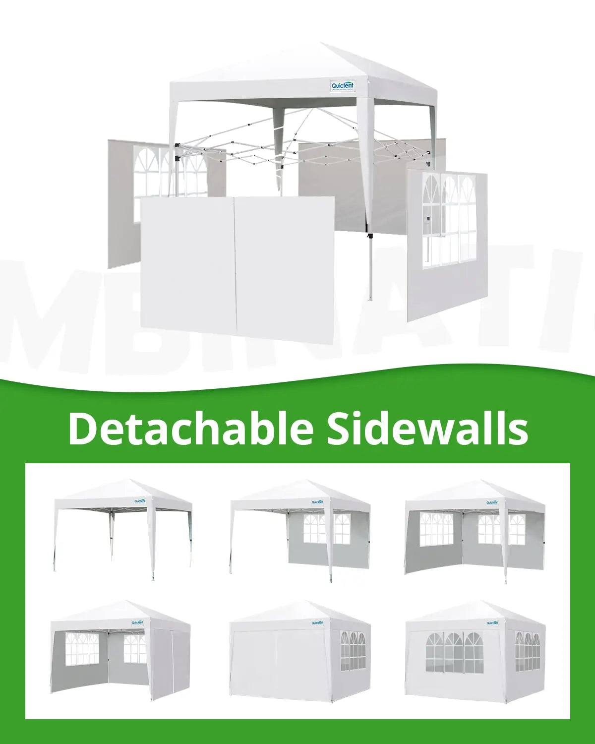 10'x10' Upgraded Pop Up Canopy Tent with Sidewalls - Waterproof Outdoor Shelter for Camping, Beach, Picnics & Backyard Parties