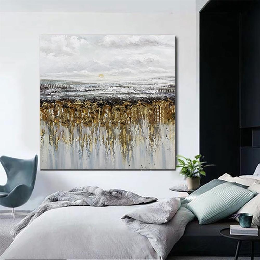 Extra Large Heavy Texture Hand Painted Canvas Wall Art - Modern Abstract Painting for Dining Room & Living Room Decor - Perfect for Home, Office, and Hotel Interior Design