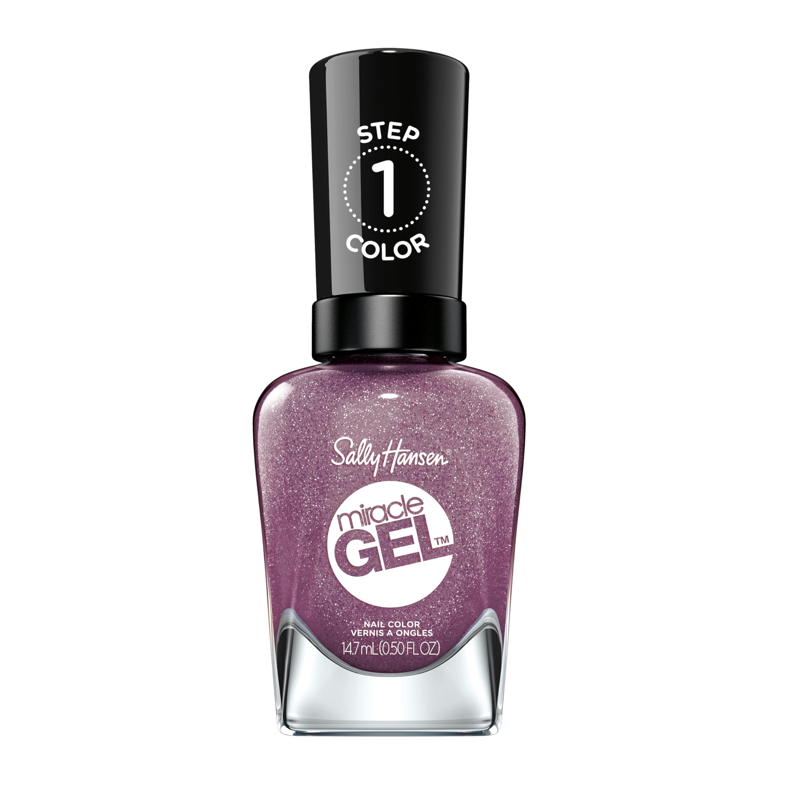 Sally Hansen Miracle Gel Nail Polish - Metro Midnight Purple, Long Lasting Gel-Like Formula, No UV Lamp Needed, Chip Resistant, Salon-Quality Finish | Perfect for Everyday Wear, Special Occasions & DIY Manicures