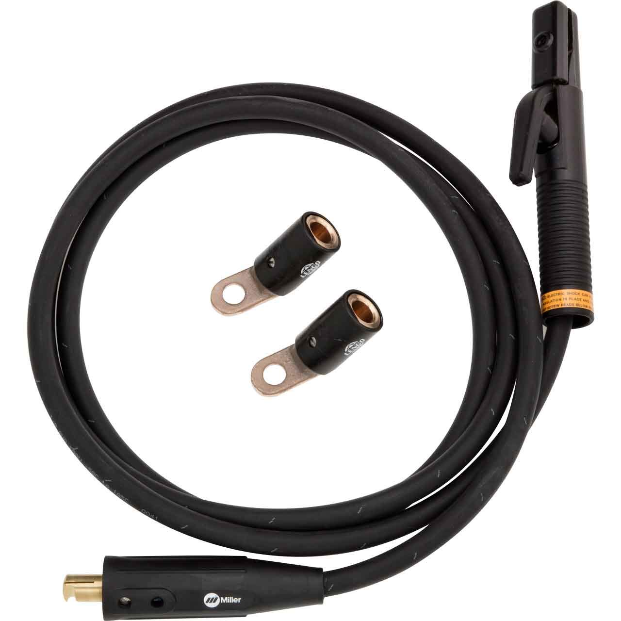 Miller 301387 10 ft Weld Cable with Electrode Holder - Heavy Duty Welding Cable for Arc Welding, Construction & Metal Fabrication