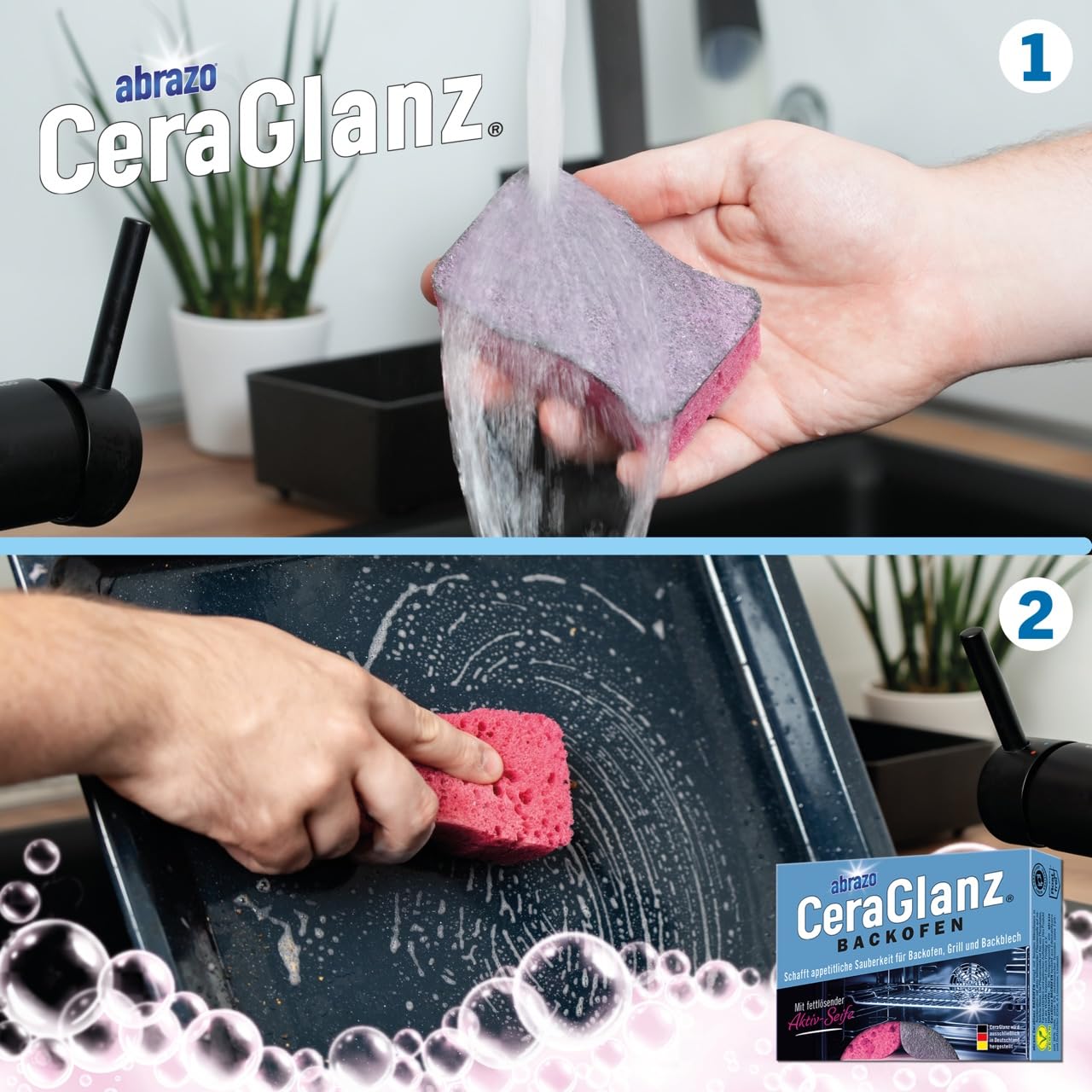 CeraGlanz Oven Cleaner - 4 Pack (2x2) | Antibacterial Oven Cleaner for Stubborn Grease & Grime | Safe & Effective for All Ovens | Perfect for Deep Cleaning, Kitchen Maintenance & Home Care