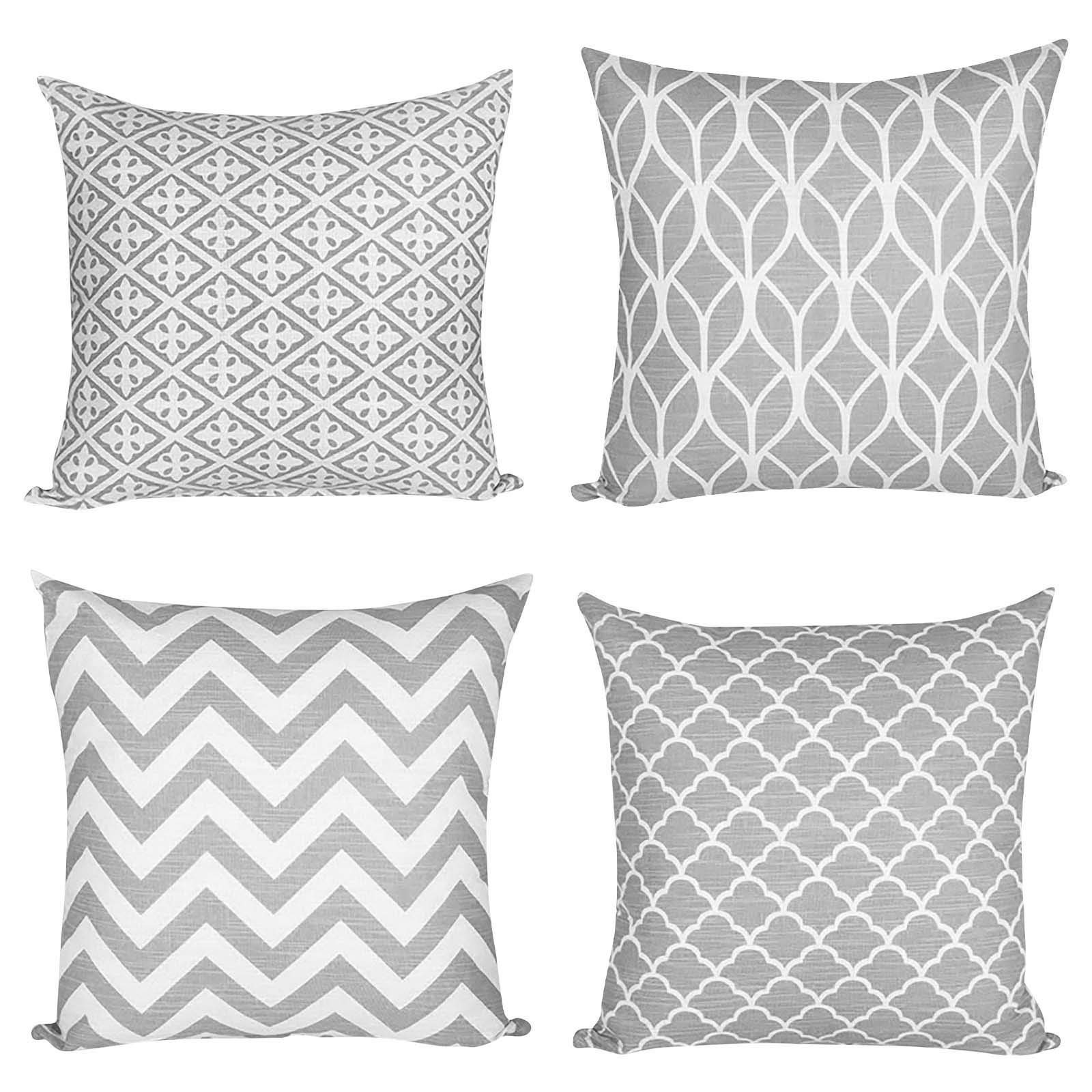 4PCS 18x18 Inch Decorative Throw Pillow Covers - Farmhouse Style Spring Home Decor for Sofa, Couch, Outdoor Patio & Living Room Accents | Soft Cotton Pillow Cases for Seasonal Decorating and Cozy Home Styling