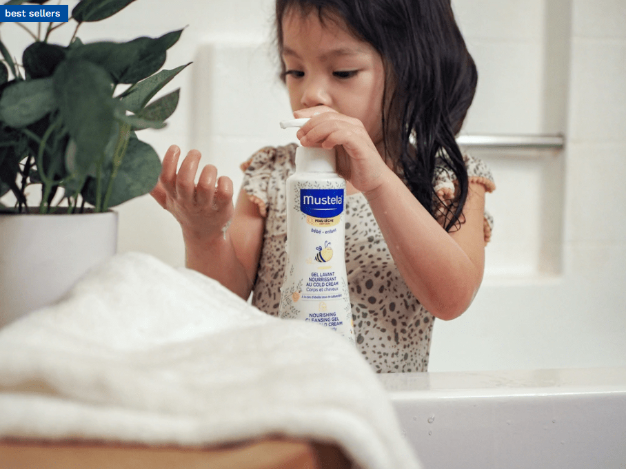 Mustela Cold Cream Nourishing Cleansing Gel for Dry Skin - 10.1 fl oz (300ml) | Gentle Baby Wash & Body Cleanser for Sensitive Skin | Perfect for Newborns, Infants & Kids Daily Bath Time