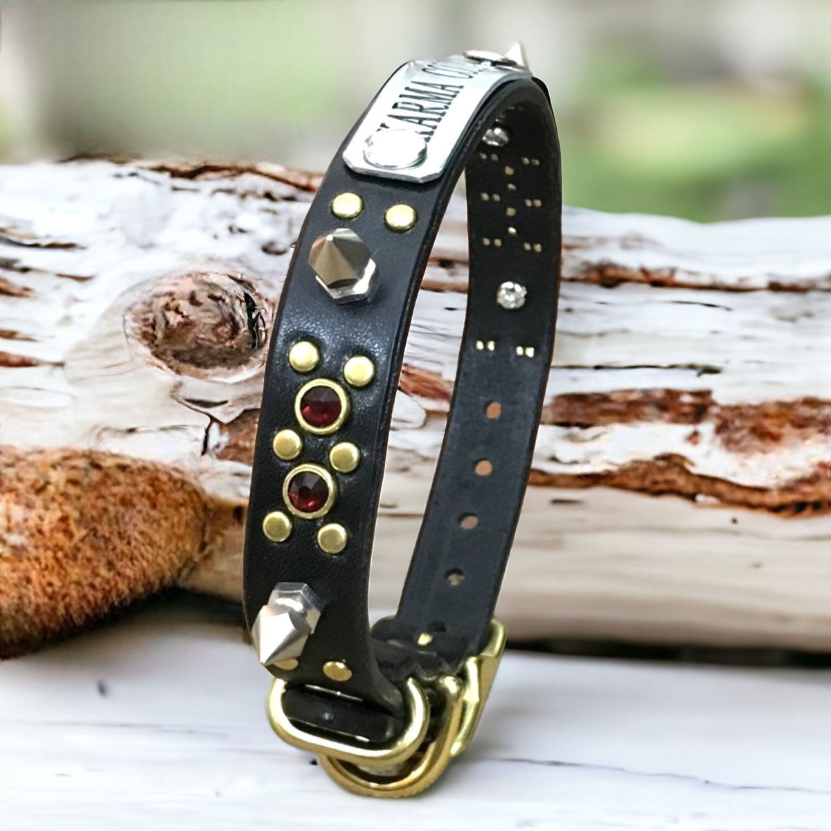 Little Jonnie Spikes Leather Dog Collar - Adjustable Studded Pet Collar for Small Medium Dogs - Stylish & Durable for Walking, Training, and Outdoor Adventures