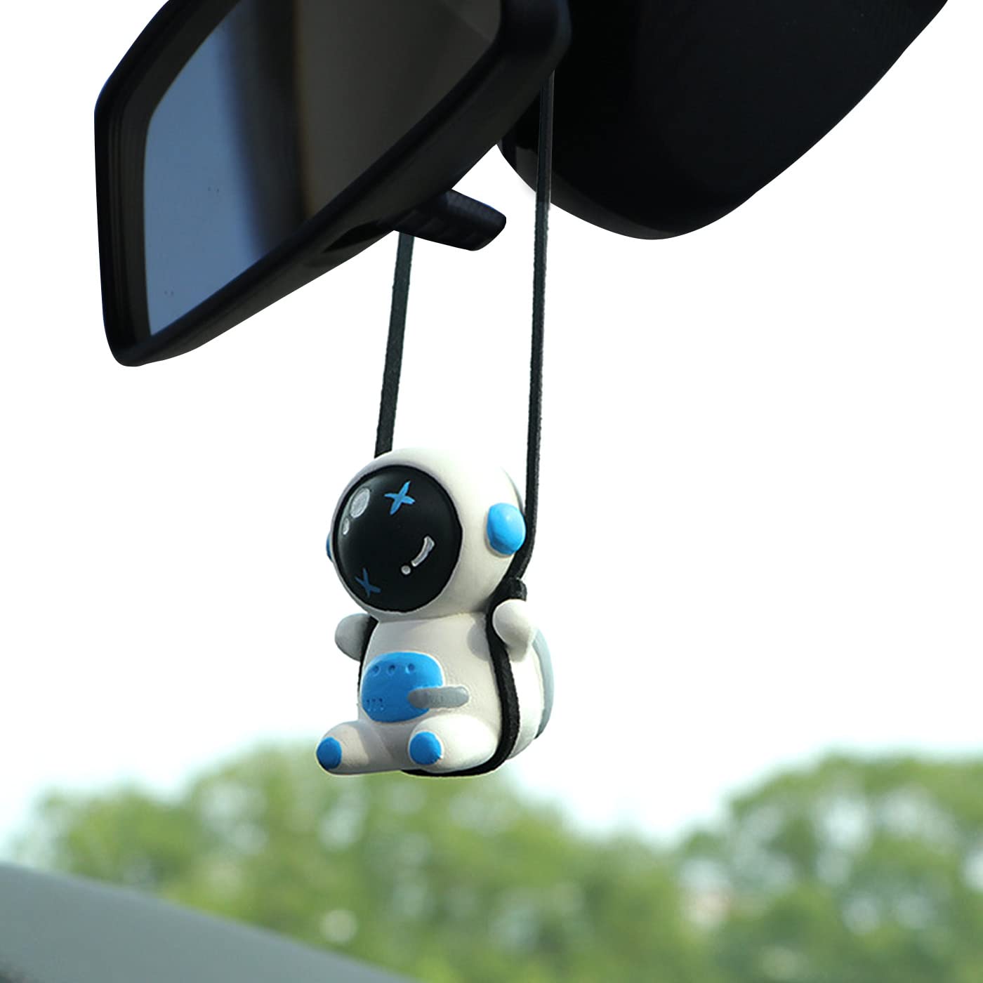 Mini Astronaut Car Pendant Hanging Swing - Fun Car Rear View Mirror Decor, Office & Home Micro Landscape Hanging Ornament, Unique Birthday & Romantic Gift for Friends - Perfect for Car Enthusiasts & Space Lovers