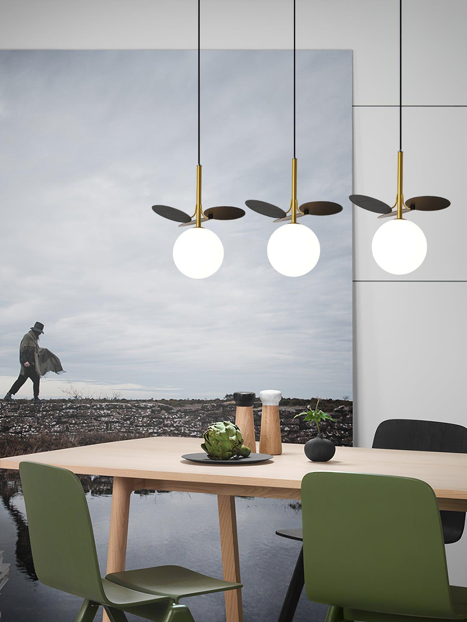 Blanca Pendant Light - Modern Hanging Ceiling Lamp for Kitchen Island, Dining Room & Bedroom | Elegant Glass Shade with Brass Finish | Indoor Lighting Fixture