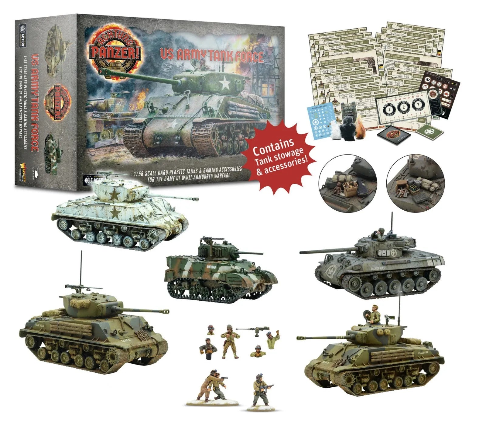 US Army Tank Force Toy Set - WWII Military Model Kit for Collectors & History Enthusiasts | Perfect for Display, Diorama Building & War Game Scenes