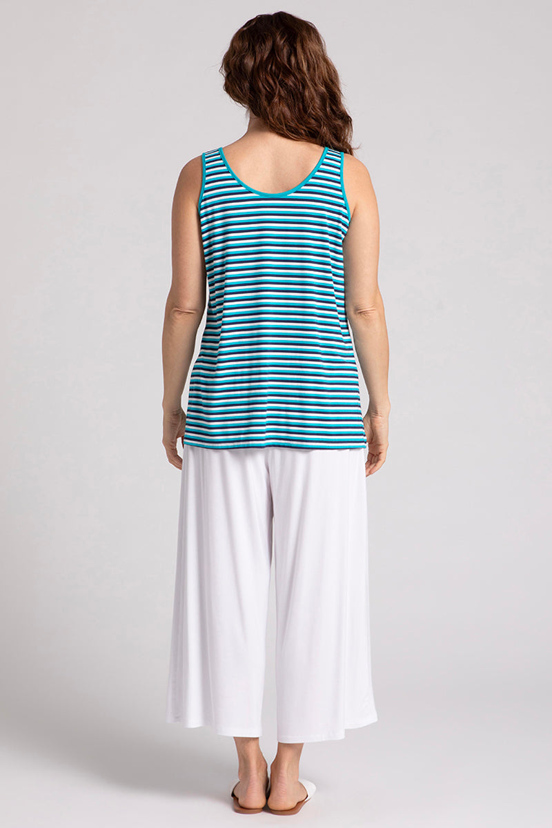 Bamboo Reversible Go To Tank Top - Blue Multi Color | Soft & Breathable Women's Casual Wear | Perfect for Yoga, Beach & Summer Outfits