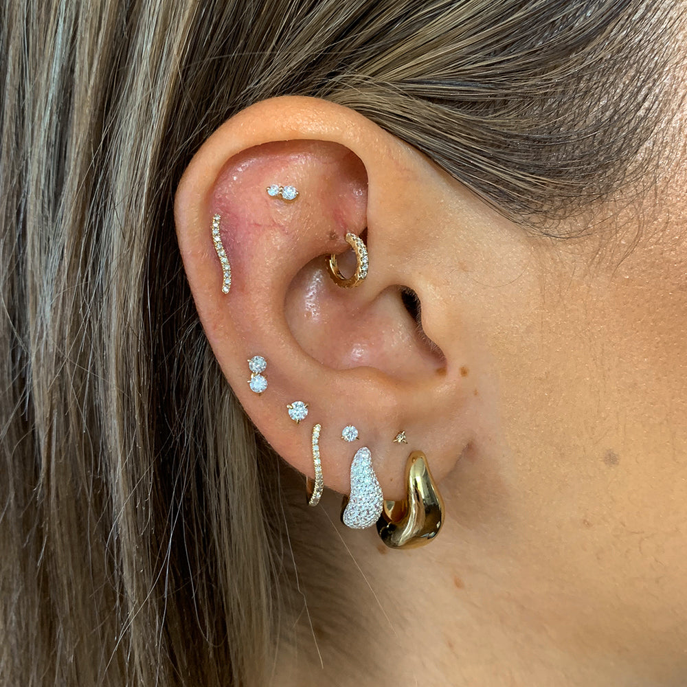 Gold Midi Wave Dome Huggie Earrings for Women - Trendy Hoop Earrings for Everyday Wear, Parties & Special Occasions