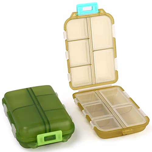 Green Yellow Travel Pill Organizer