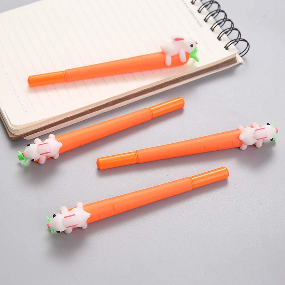 BinaryABC Carrot Bunny Rabbit Gel Ink Pens - 5Pcs Set, Cute Easter Gifts & Party Decorations for Kids, Office, School Supplies, and Spring Festival Celebrations