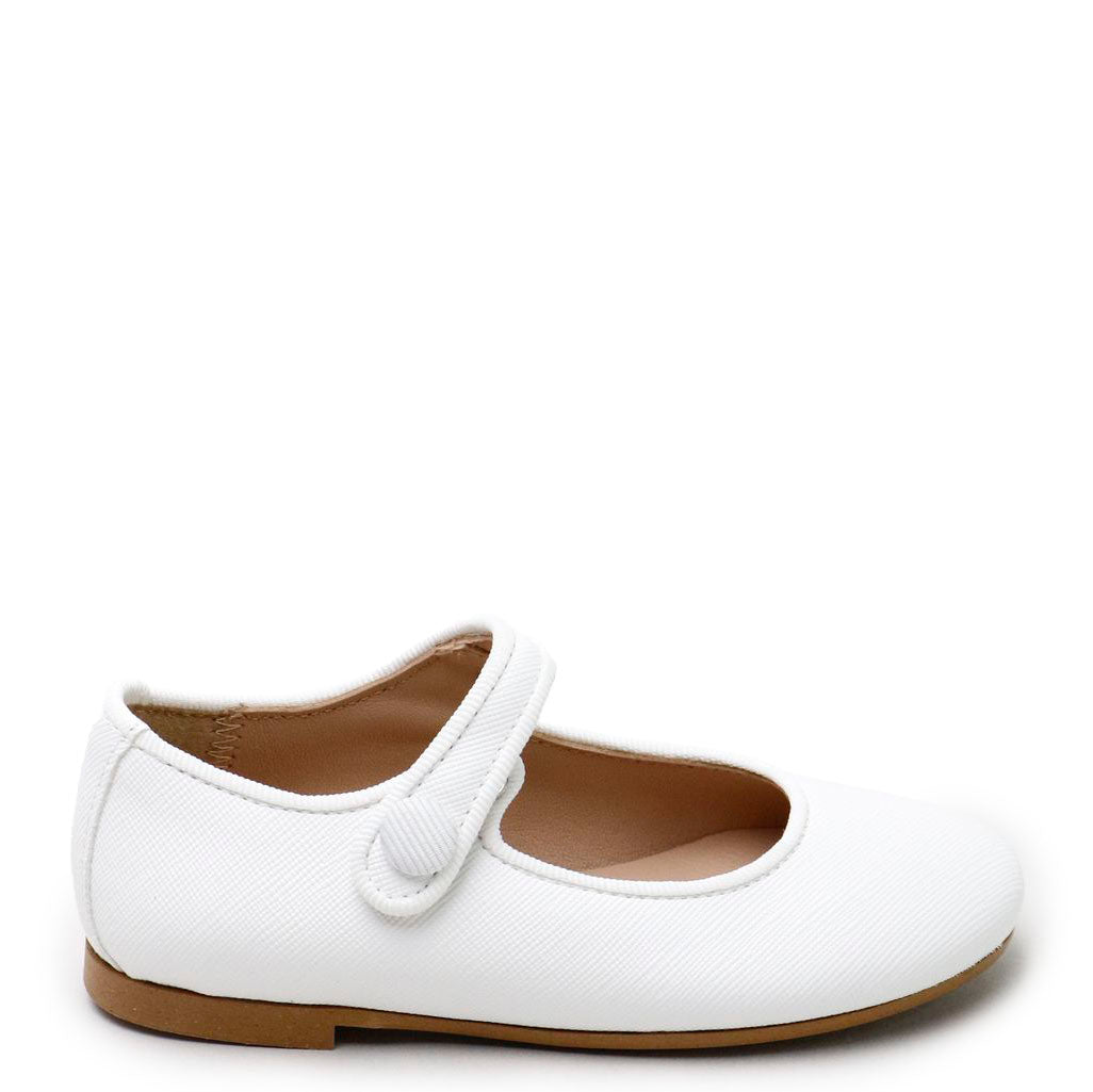 Stylish White Textured Mary Jane Shoes for Women - Comfortable & Fashionable Flats for Work, Casual Outfits & Special Occasions