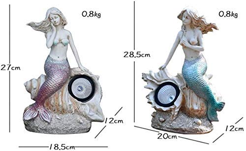 Solar Powered Mermaid Garden Statue - Outdoor Resin Decorative Sculpture with LED Light for Lawn, Patio, and Backyard Decor | Perfect for Garden, Poolside, and Landscape Design