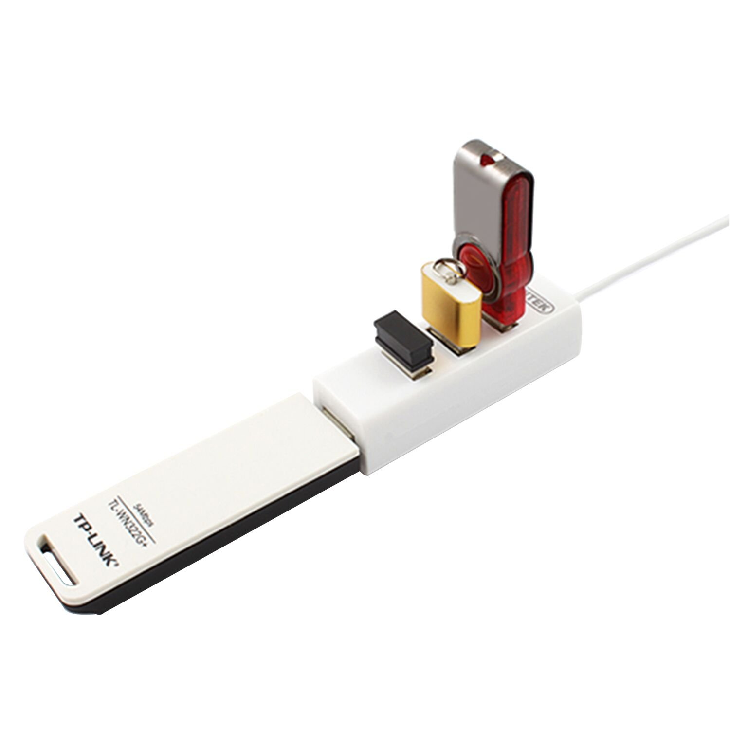 4-Port USB 2.0 Hub for MacBook, iMac, PC & Chromebook - High-Speed Data Transfer Hub with LED Indicators - Perfect for Home Office, Gaming & Travel (White)