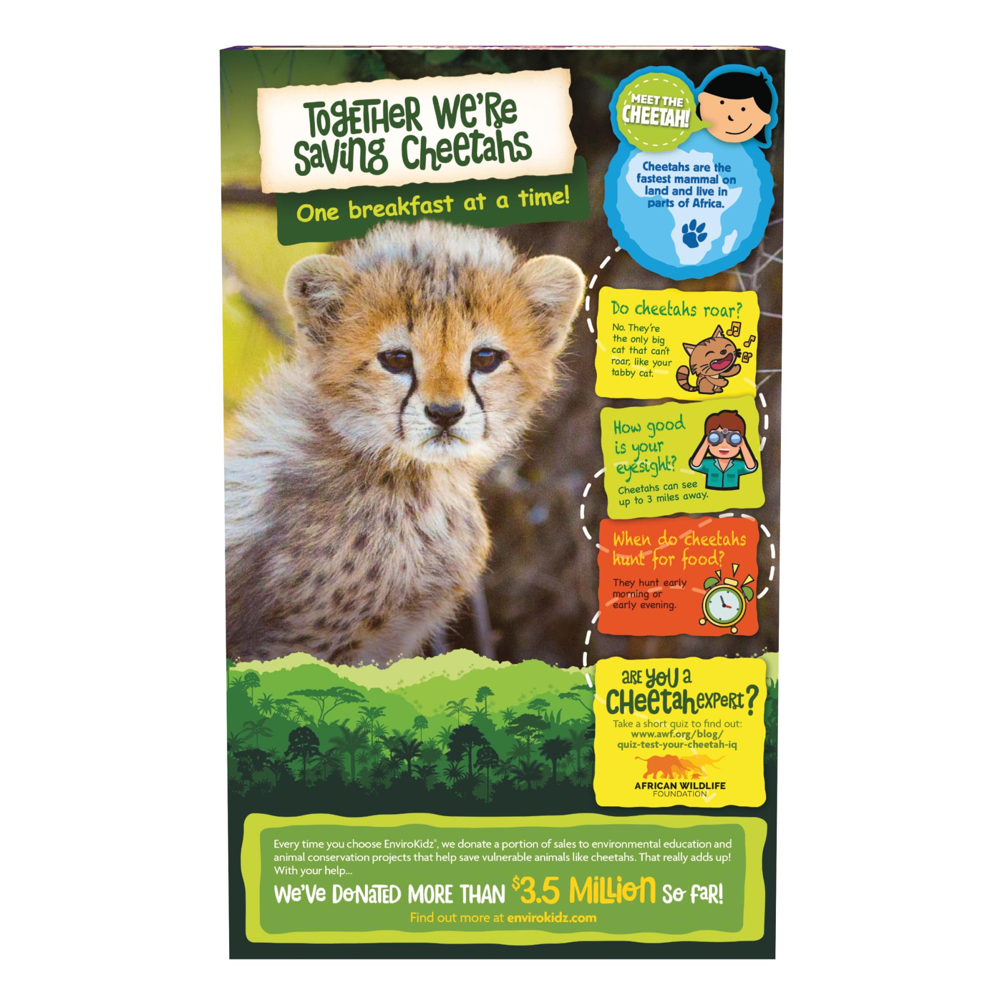 EnviroKidz Organic Cheetah Chomps Cereal - Berry Blast Flavor, Gluten Free & Non-GMO Breakfast Cereal, 10 oz (Pack of 12) by Nature's Path - Perfect for Kids' School Lunches & Healthy Family Breakfasts