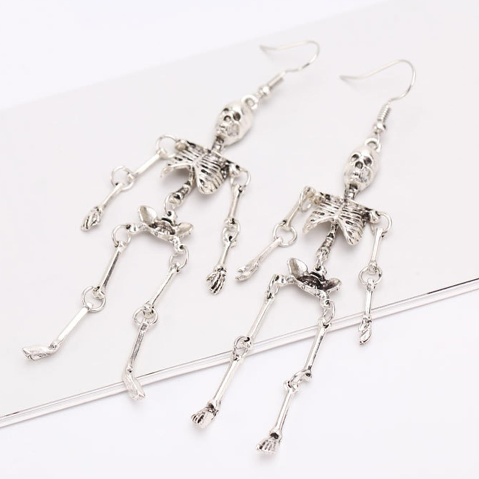 Halloween Skeleton Dangle Earrings for Women - Rhinestone Skull Drop Earrings | Gothic Jewelry, Spooky Costume Accessories & Holiday Gift Ideas | Perfect for Halloween Parties, Cosplay & Themed Events
