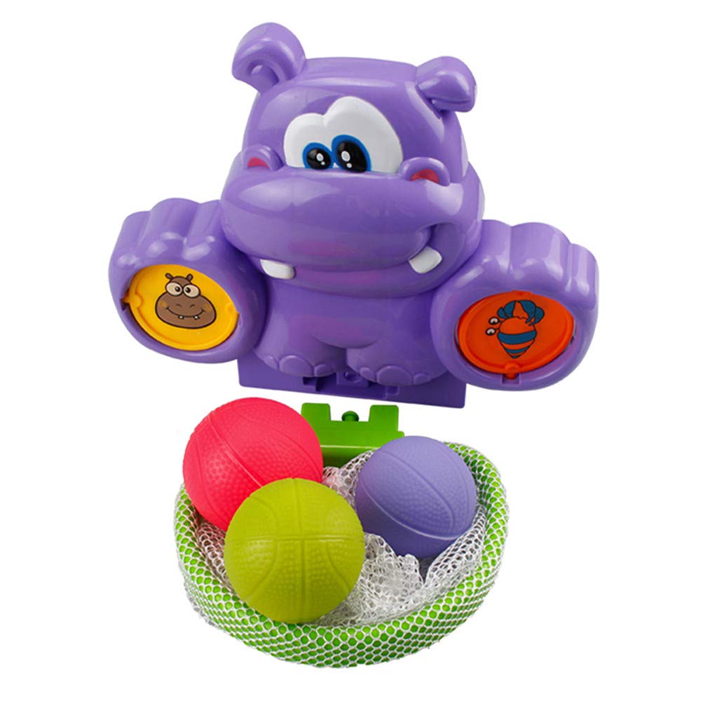 **Purple Baby Bath Toys Set - Bathtub Basketball Hoop & 3 Squirt Water Toys for Toddlers, Fun Shower Gifts for Boys & Girls | Perfect for Bath Time Play & Sensory Development**