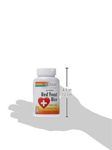 Solaray Red Yeast Rice Supplement 600mg - 120 Capsules | Supports Heart Health & Cholesterol Balance | Perfect for Daily Wellness Routine