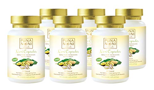 100% Pure Hawaiian Noni Fruit Powder Capsules - 100 Count Bottle (Pack of 6) | Organic Superfood Supplement for Immune Support & Detox | Perfect for Daily Wellness Routine & Travel