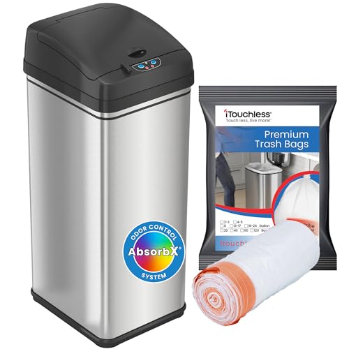 Silver Trash Can and 20 Bags