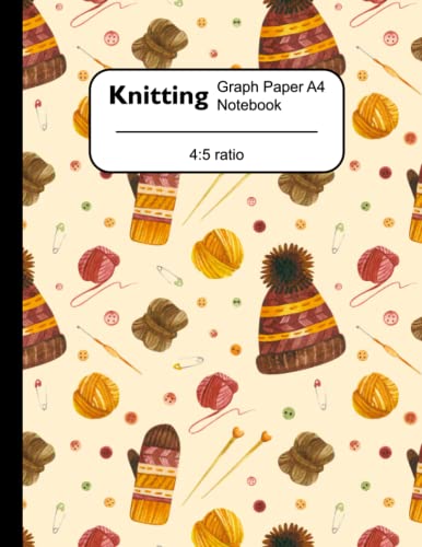 Knitting Graph Paper Notebook A4 - Grid Notebook for Knitting & Crochet Patterns | Perfect for Beginners and Knitting Lovers | Great for DIY Projects, Yarn Crafts, and Stitch Planning