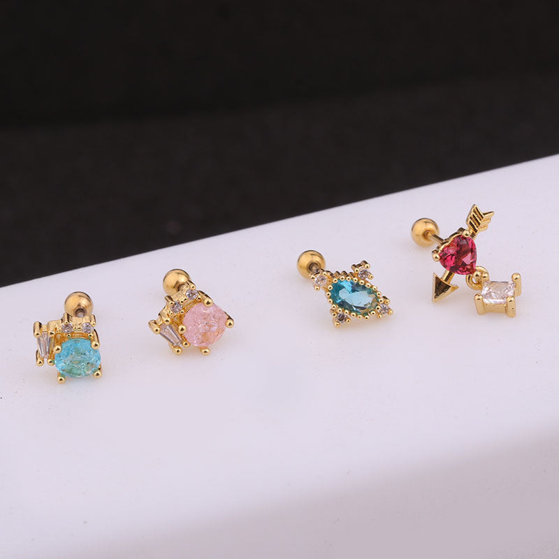 20G Cartilage CZ Arrow Helix Stud Earrings - Hypoallergenic Surgical Steel Body Jewelry for Women | Perfect for Cartilage Piercing, Helix, Tragus & Conch Piercings | Trendy Everyday Wear & Special Occasions