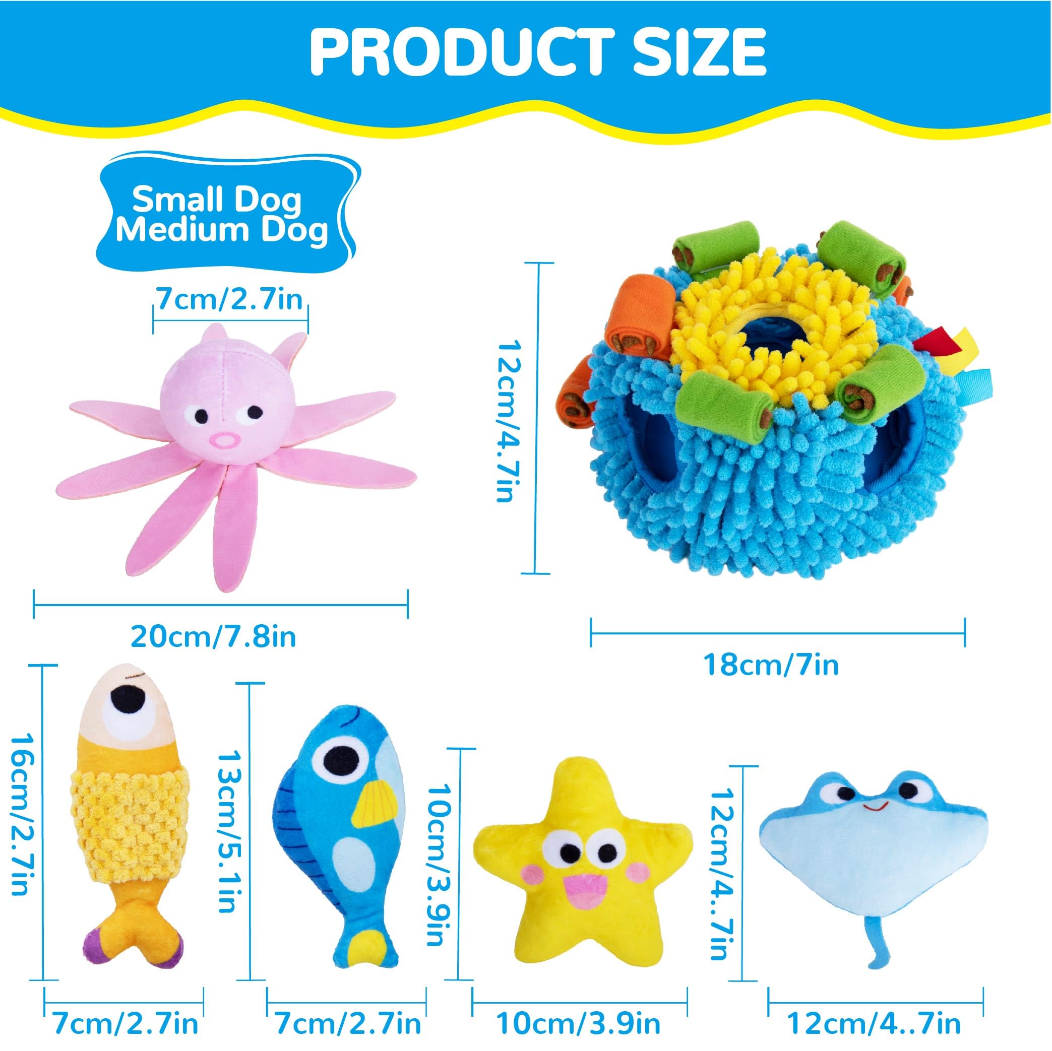Interactive Squeaky Dog Snuffle Toys - Hide & Seek Puzzle Plush for Small & Medium Dogs | Mental Stimulation & Enrichment Treat Toys | Perfect for Indoor Play, Training, and Anxiety Relief