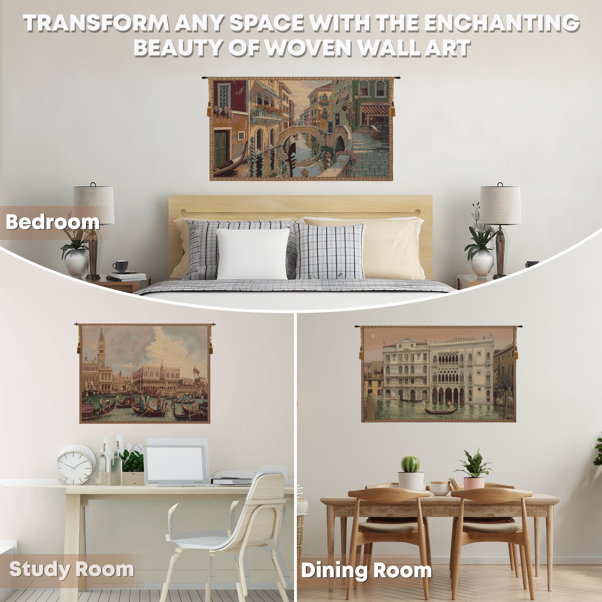 Bronzi Di Riace Italian Tapestry Wall Hanging 17x25 Inch - Viscose Cotton & Polyester Blend Artwork for Living Room, Bedroom & Office Decor | Renaissance Inspired Wall Art by Alberto Passini