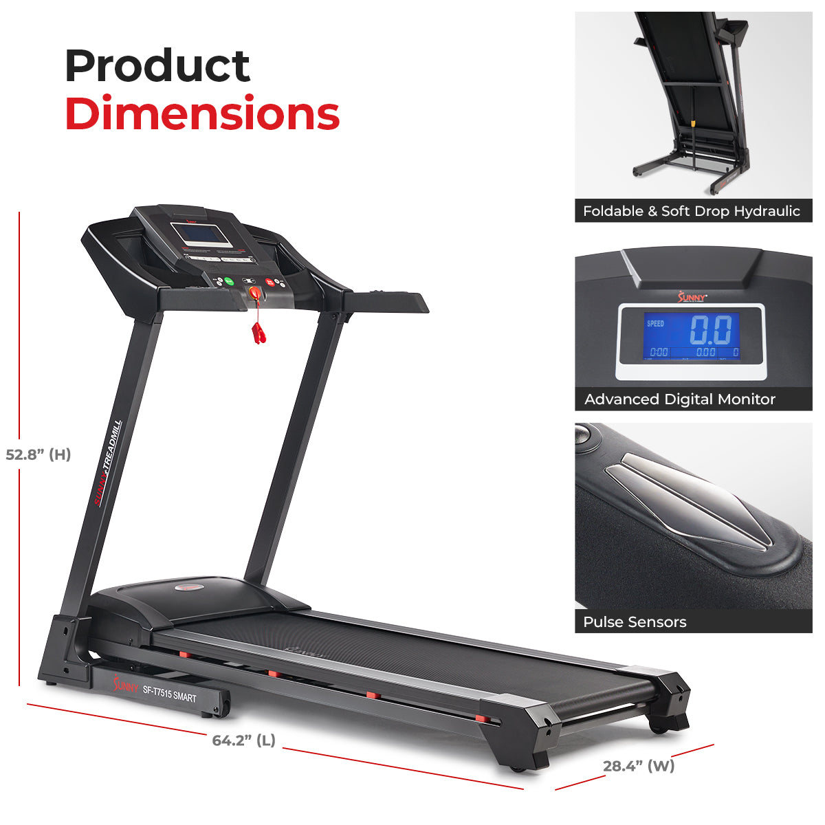 Premium Auto Incline Smart Treadmill - Foldable Electric Running Machine with Bluetooth, 12 Preset Programs - Perfect for Home Gym, Cardio Workout & Small Spaces