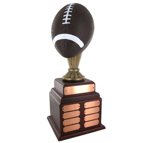 Handpainted Fantasy Football Trophy with 32 Custom Name Plates - Perpetual League Awards & Gifts for Champions - Perfect for Fantasy Football Prizes, Office Awards & Sports Memorabilia