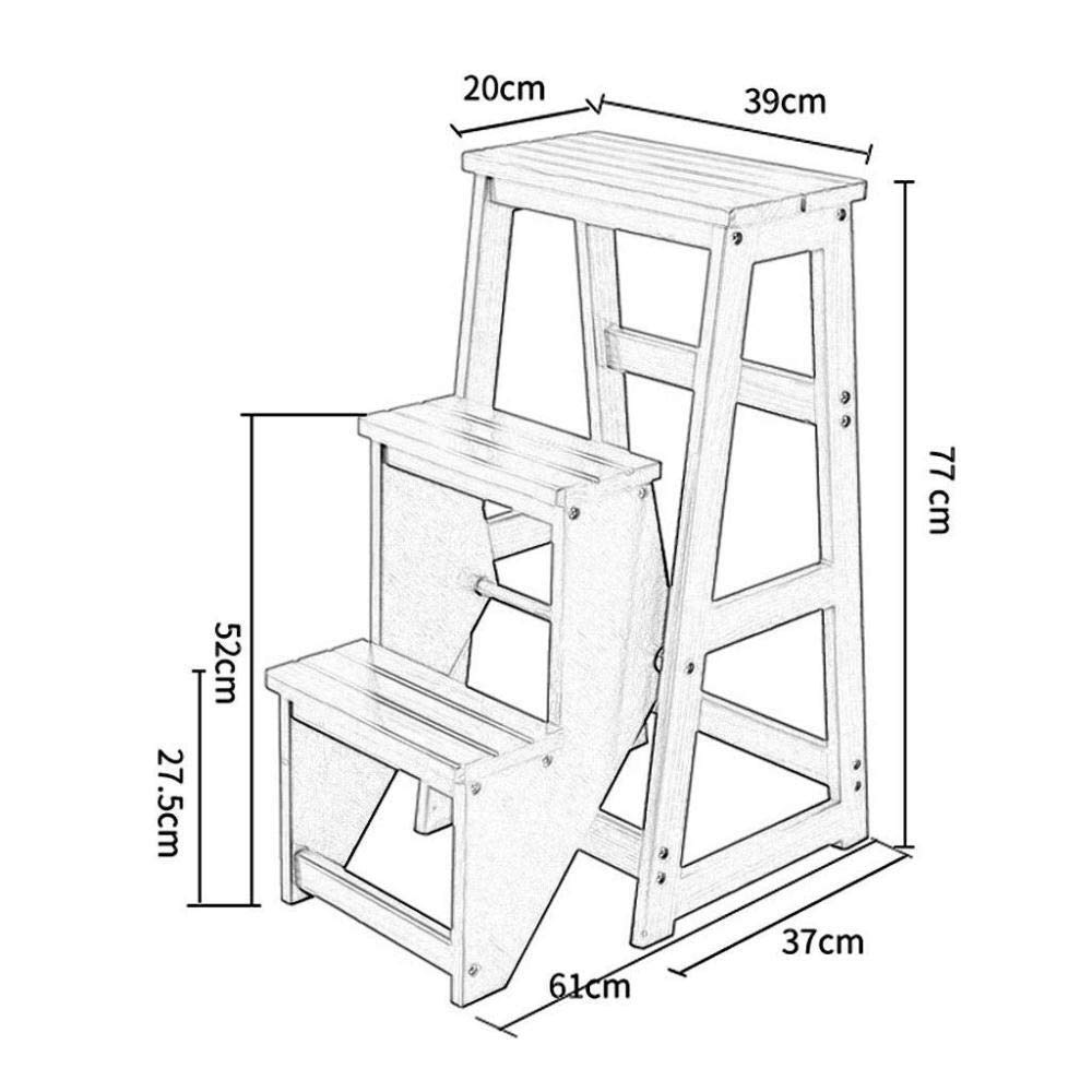 AYVADA Foldable Wooden Step Stool for Home - Multifunctional Ladder Stool with Non-Slip Steps for Kitchen, Living Room, Library - Perfect as Flower Stand, Climbing Aid & Home Decor Accessory
