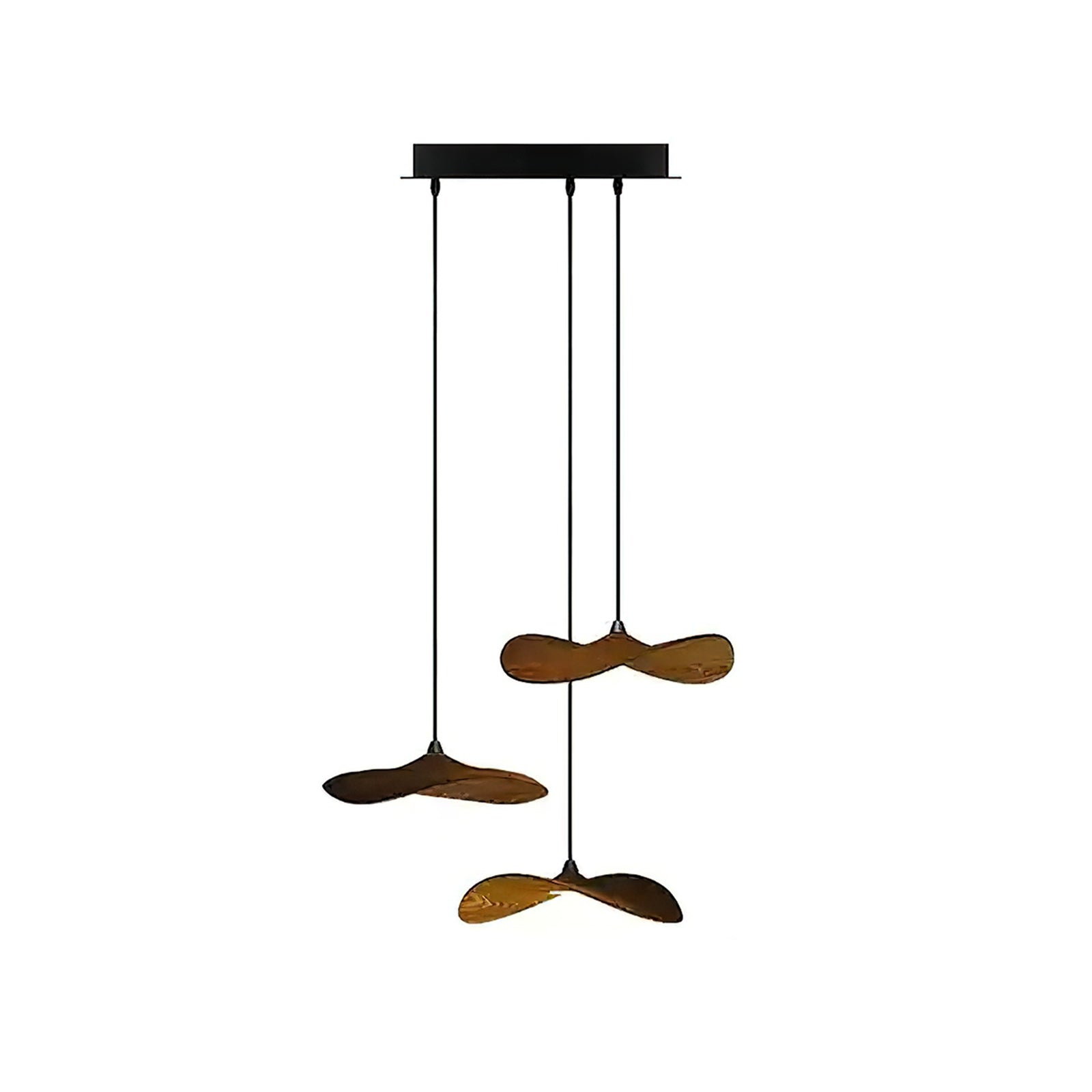 Modern Empty Leaf Chandelier - Elegant Gold Metal Pendant Light Fixture for Dining Room, Living Room & Bedroom | Perfect for Farmhouse, Boho & Contemporary Home Decor