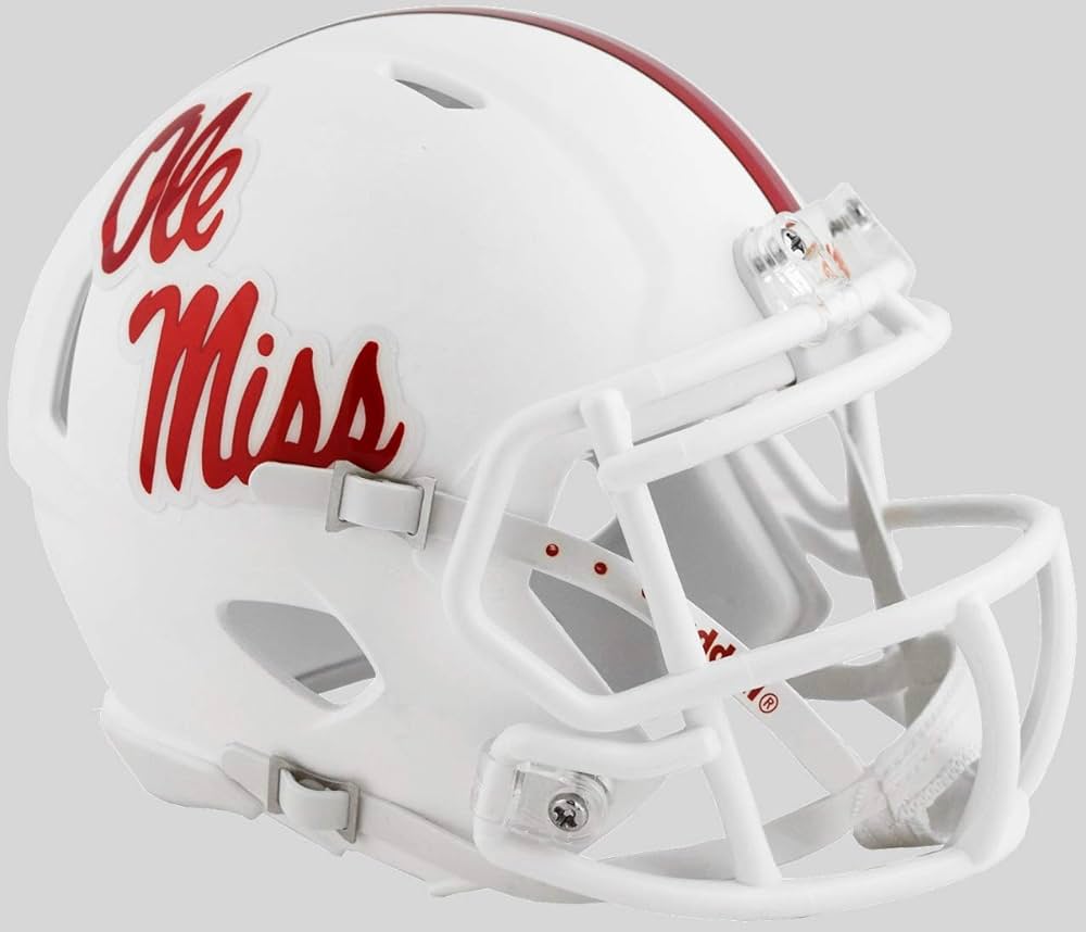 Ole Miss Rebels Speed Replica Football Helmet - Gloss White - Official NCAA College Football Gear for Fans & Collectors - Perfect for Game Day, Tailgating & Display