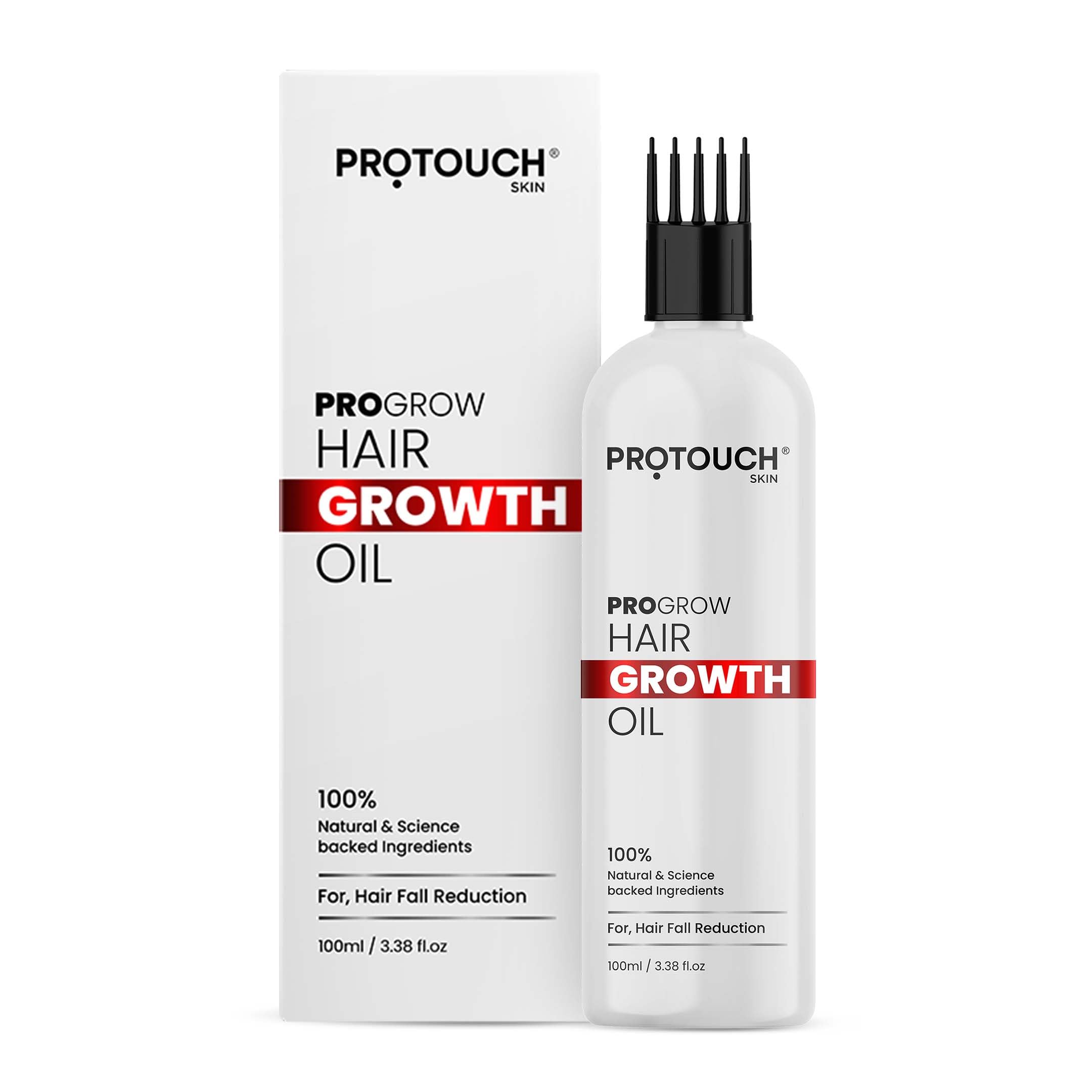 PROTOUCH PROGROW Hair Growth Oil for Men & Women - Anti Hair Fall & Anti Dandruff Treatment with Natural Ingredients | 100ml | Promotes Thicker, Healthier Hair for Daily Use & Scalp Care
