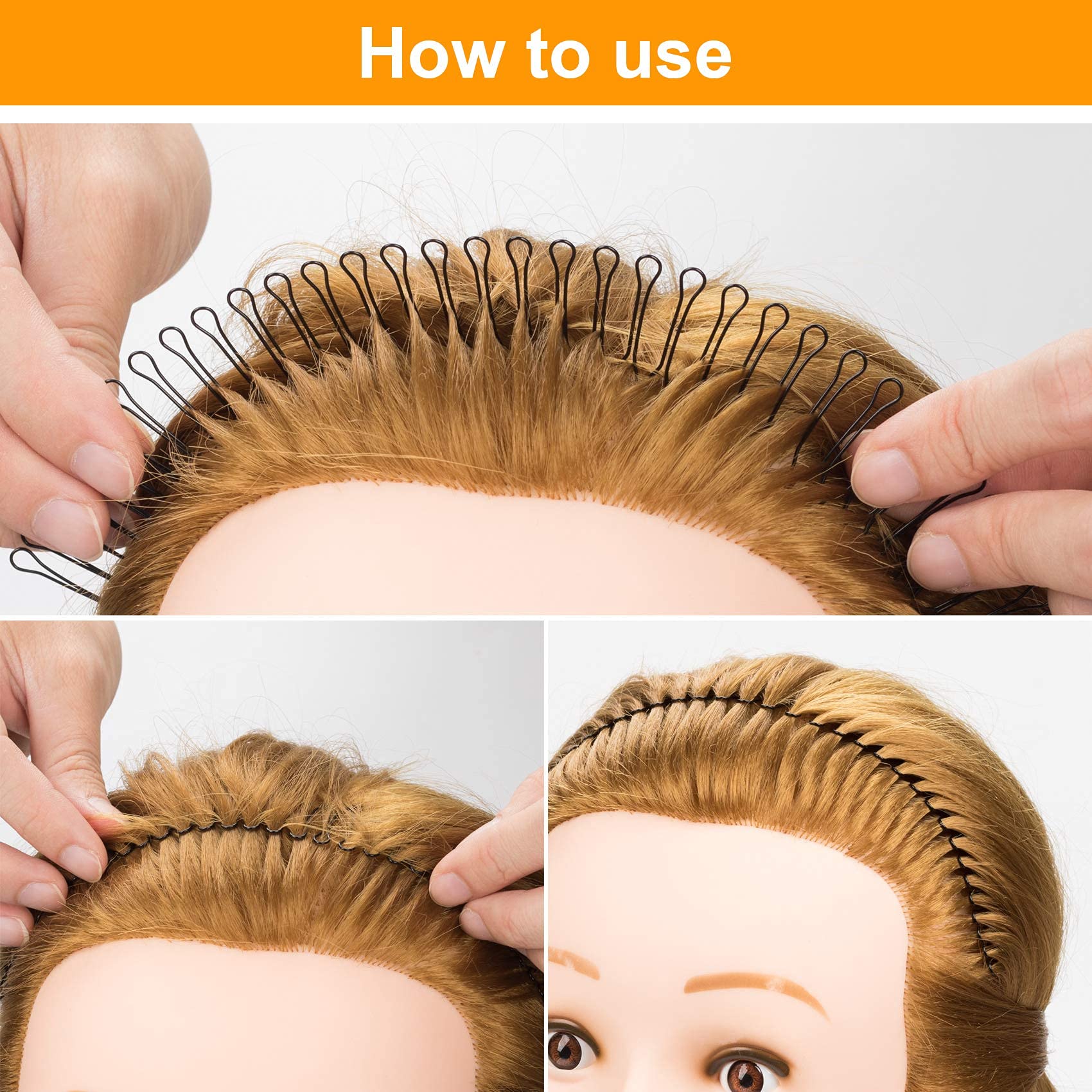 ANCIRS 12 Pack U-Shape Hair Finishing Combs - Hair Styling Accessories for Women & Girls - Perfect for Updos, Ponytails & Braids (Black)
