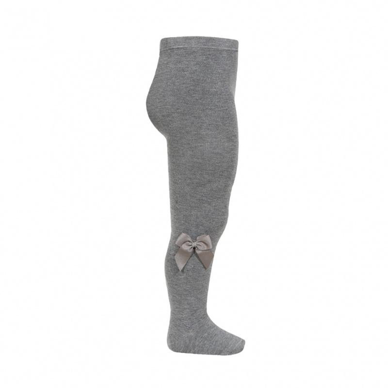 Light Grey Grosgrain Bow Tights for Women - Elegant & Comfortable Stockings for Weddings, Parties & Special Occasions
