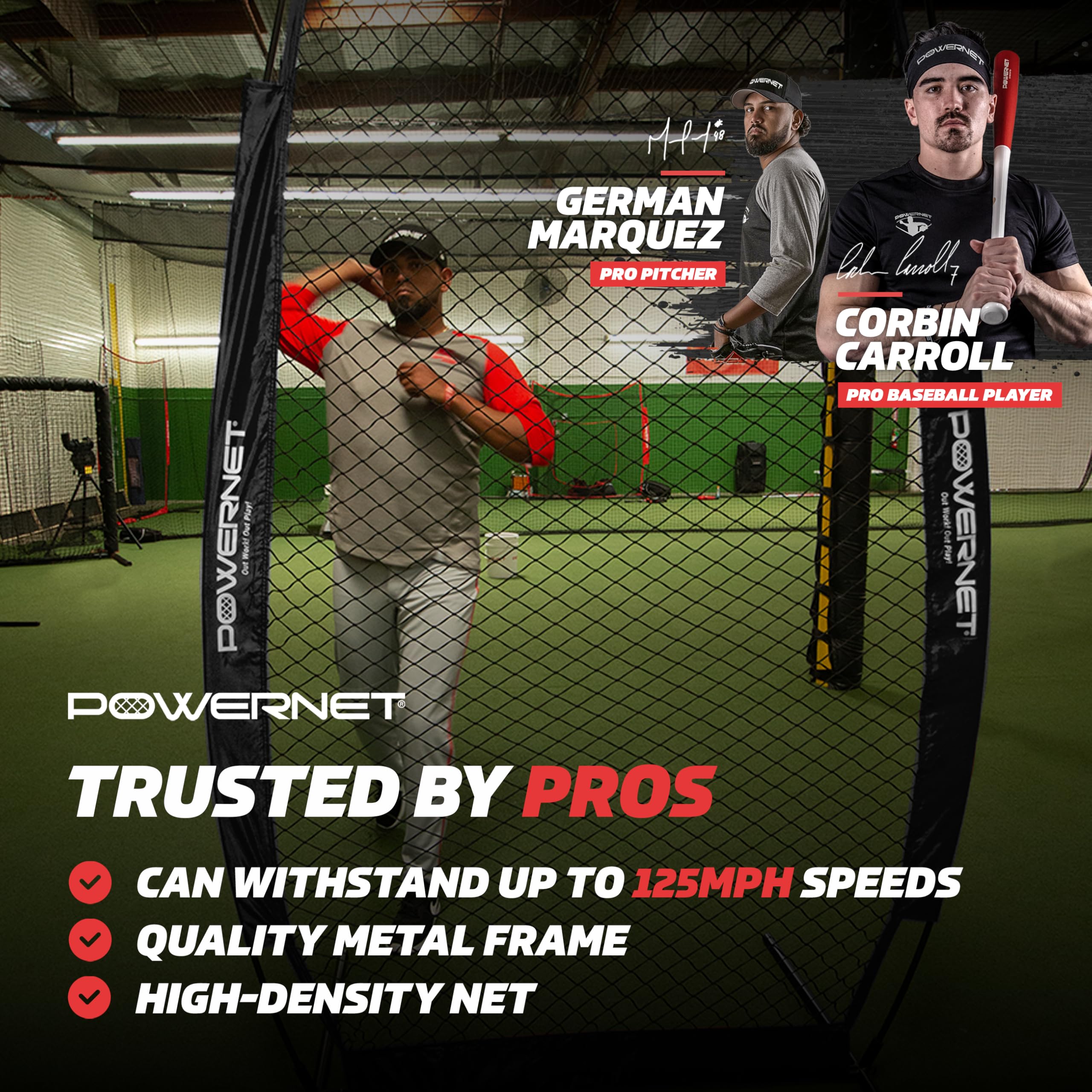 PowerNet Baseball Training Net - 7-FT Portable Batting Practice Screen for Softball & Baseball | I-Frame & A-Frame Pitching Net | Perfect for Backyard Drills, Team Practices & Solo Training