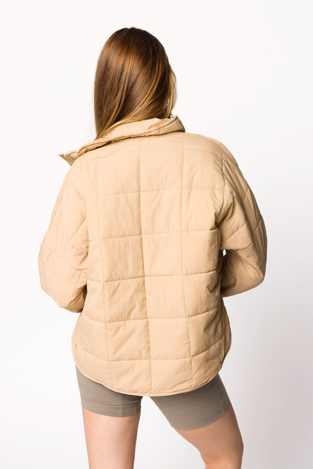 Layla Puffer Jacket Women's Winter Coat - Lightweight Warm Quilted Down Jacket in Oat Beige | Perfect for Outdoor Activities, Travel & Cold Weather Fashion