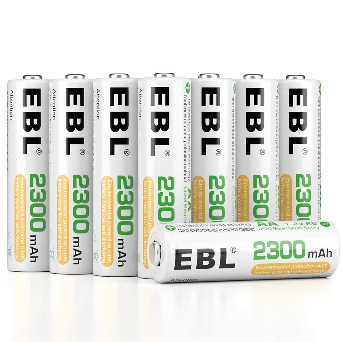 EBL 2300mAh Rechargeable AA Batteries (16-Pack) with LCD Smart Charger for AA/AAA NiMH NiCD Batteries - Perfect for Cameras, Toys, and Home Electronics