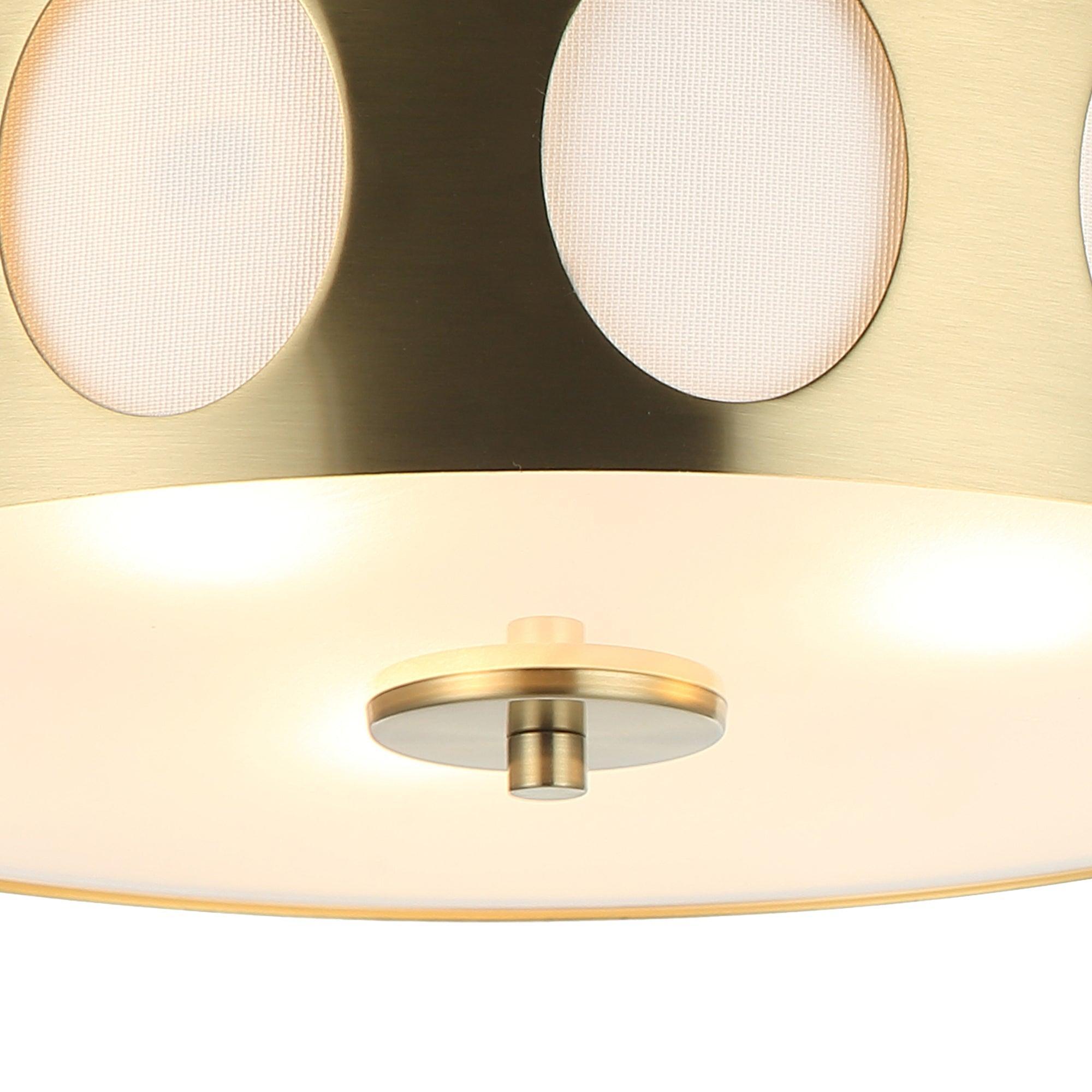 14 Inch Modern 3 Light Golden Flush Mount Ceiling Light Fixture - Perfect for Bedroom, Living Room, Dining Room & Hallway Lighting