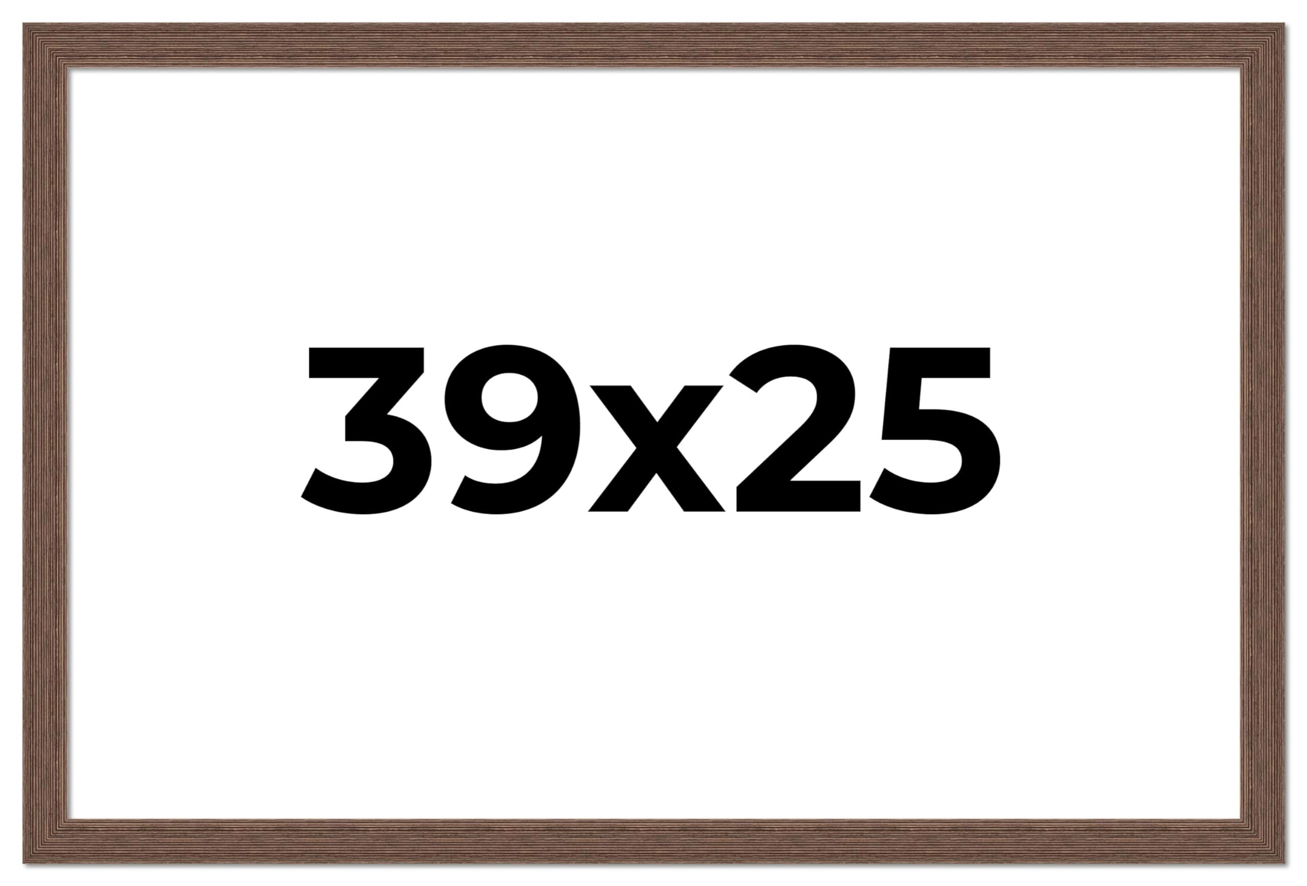 39x25 Brown Distressed Barnwood Picture Frame - Rustic Farmhouse Photo Frame with UV Acrylic Shatter Guard & Acid-Free Backing | Perfect for Wall Decor, Wedding Photos, and Home Office Display