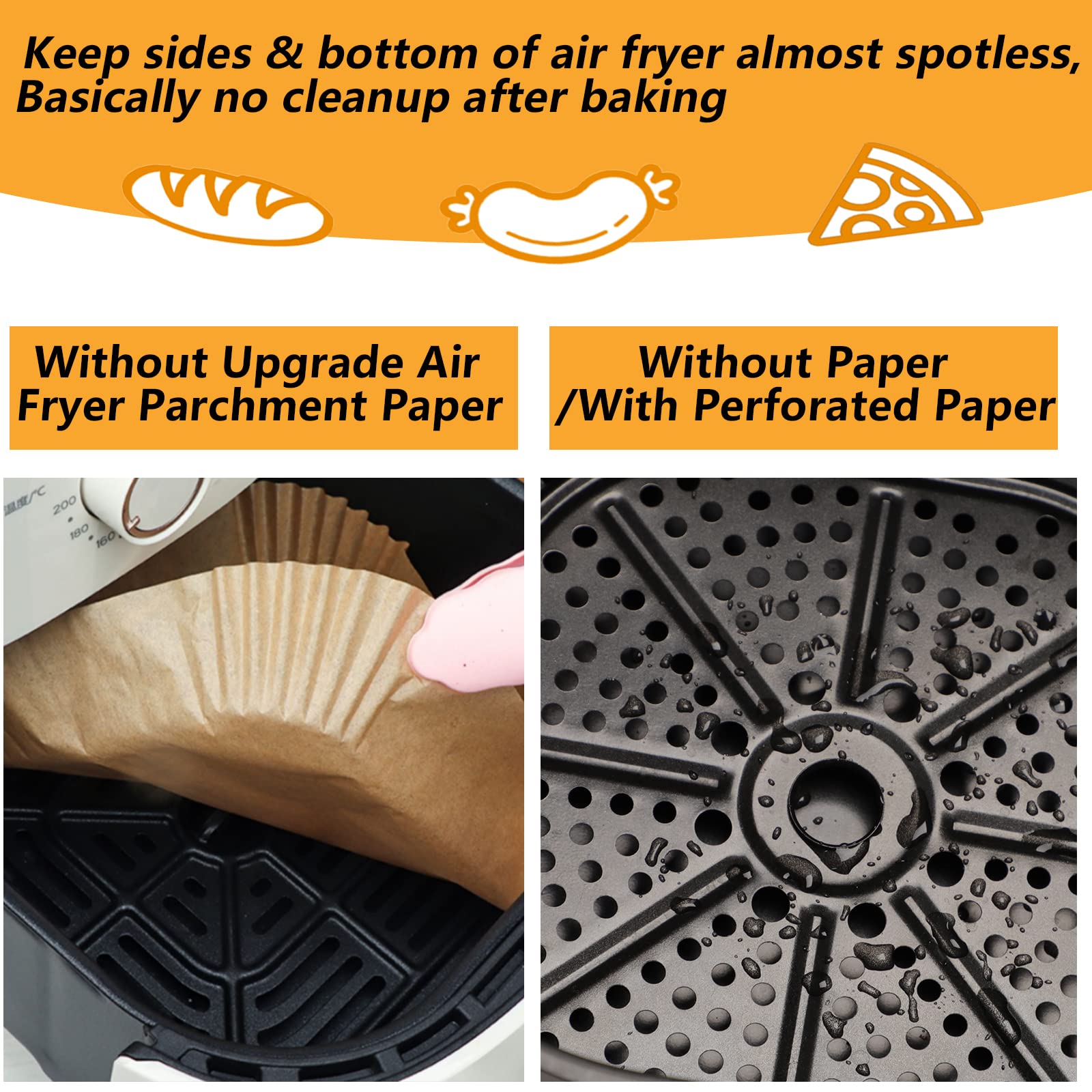 100PCS Disposable Air Fryer Liners - Oil & Water Proof Square 6.3in Food Grade Paper - Compatible with Ninja, Tower, COSORI Air Fryers - Perfect for Healthy Cooking, Baking & Frying at Home