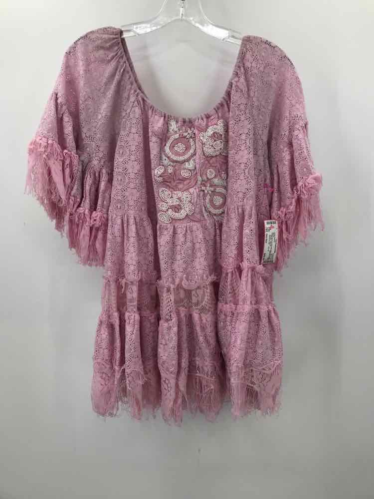 Vintage Antica Sartoria Pink Lace Blouse - Size One Size | Elegant & Feminine Top for Parties, Weddings & Special Occasions