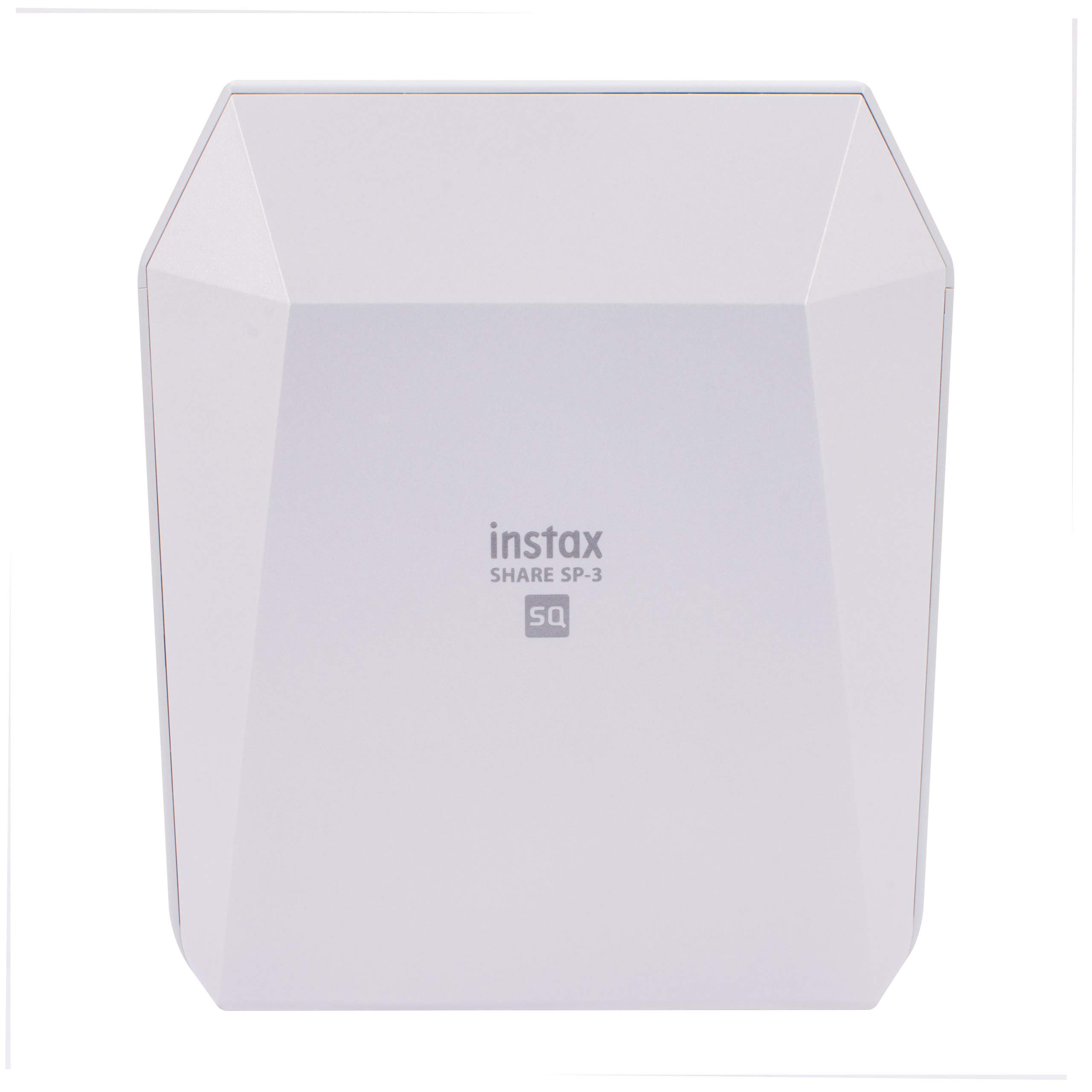 Fujifilm Instax SHARE SP-3 Wireless Photo Printer (White) with 20 Sheets Instax SQUARE Film - 10 White & 10 Black Borders - Print from Smartphone for Parties, Travel & Home Decor