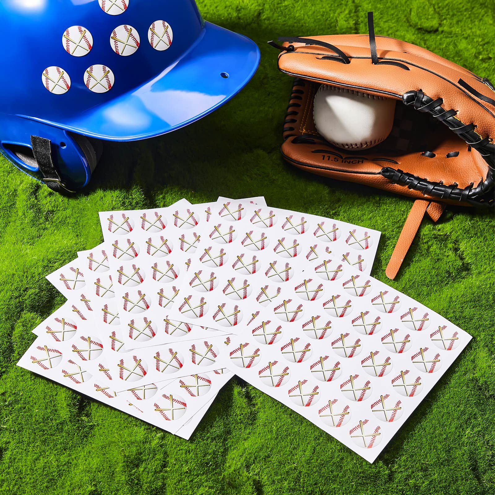 200-Piece Baseball Award Decal Set - 8 Sheets of 1