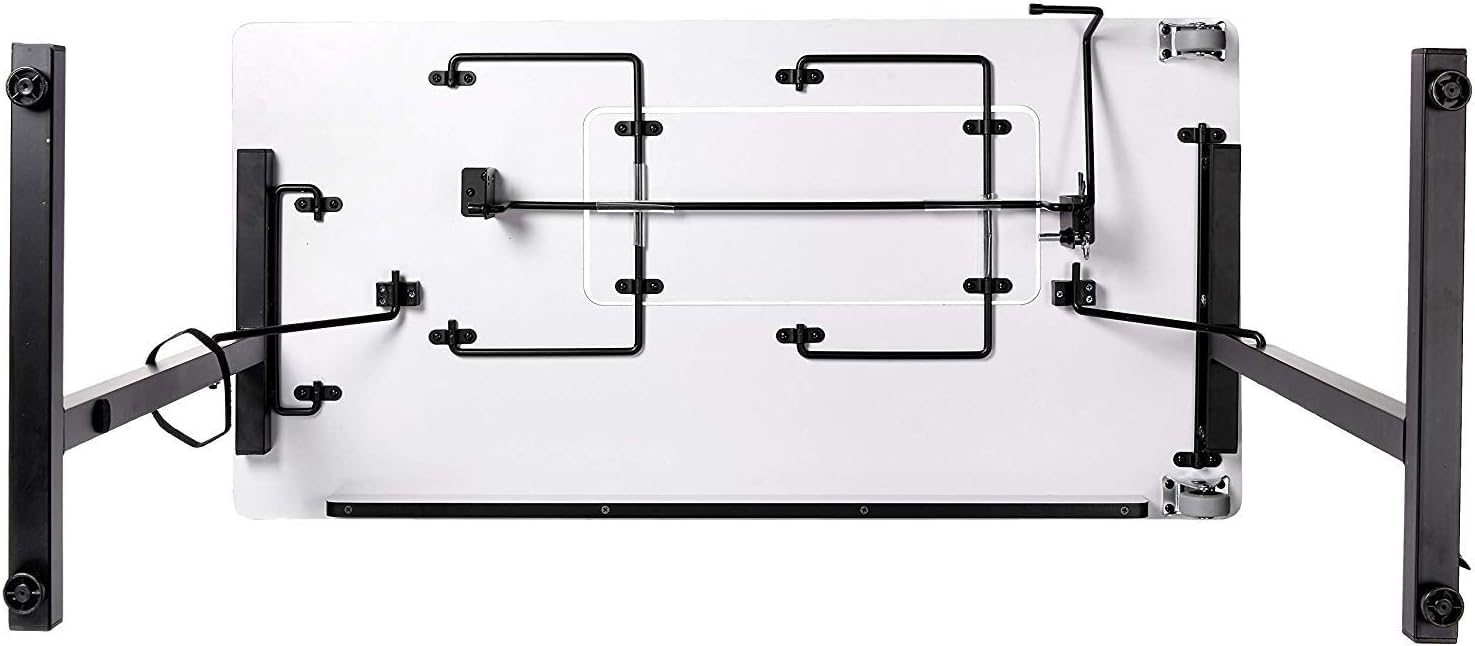 LUXOR SR-JTBAS-BLK Portable Folding Sewing Table with Steel Legs - Compact Sewing Station 101 for Quilting, Crafting & Home DIY Projects - Black Workspace Organizer