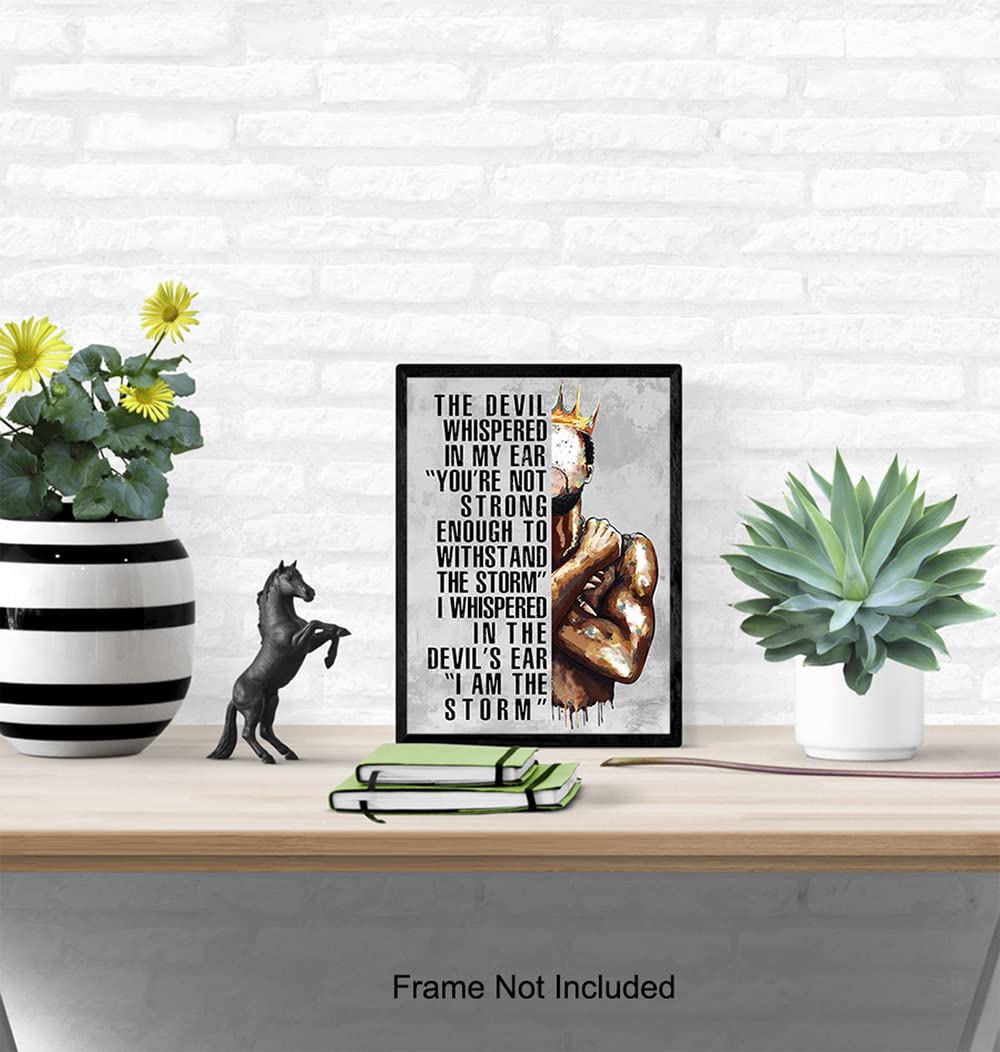 Black Art for Men - Motivational Posters & Afro Wall Decor for Office & Man Cave